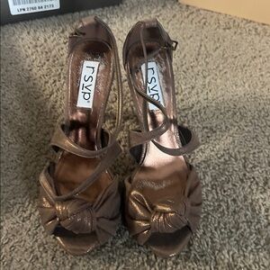 RSVP Bronze Metallic Strappy High Heel Sandals